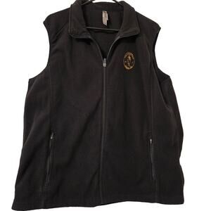 PO - Ouray Sportswear Men's Black Vest Size XL full zip logo zip pockets Fleece
